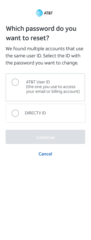 Choose an account to recover